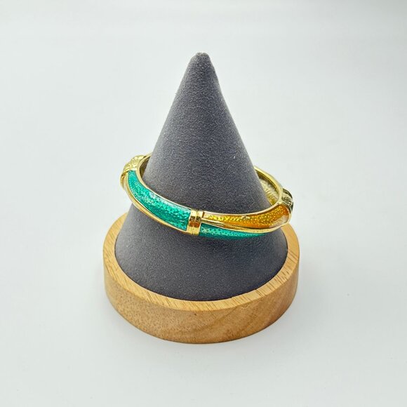 Vintage '70s Turquoise Sunset Clamper Bracelet — Size 7 & Signed – EUC - Picture 9 of 10